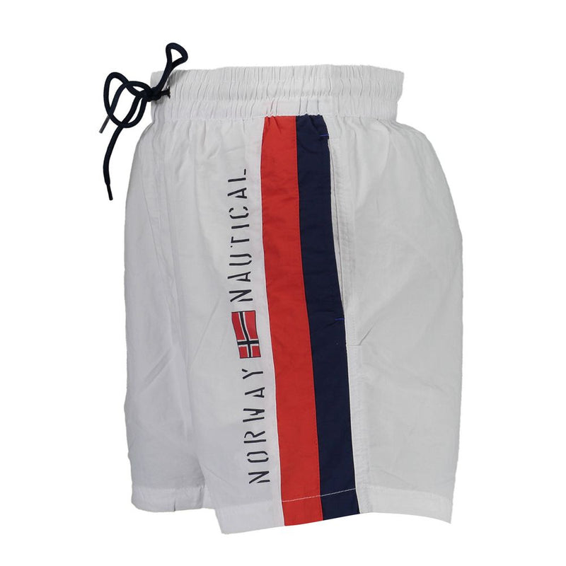 Shorts de bain en polyamide blanc Norway 1963 pour hommes
