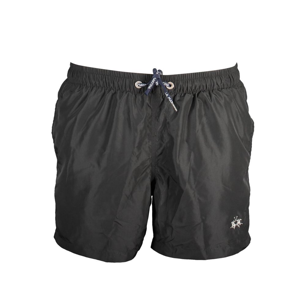 La Martina Black Polyester Swimwear - Comfort and Style for Men