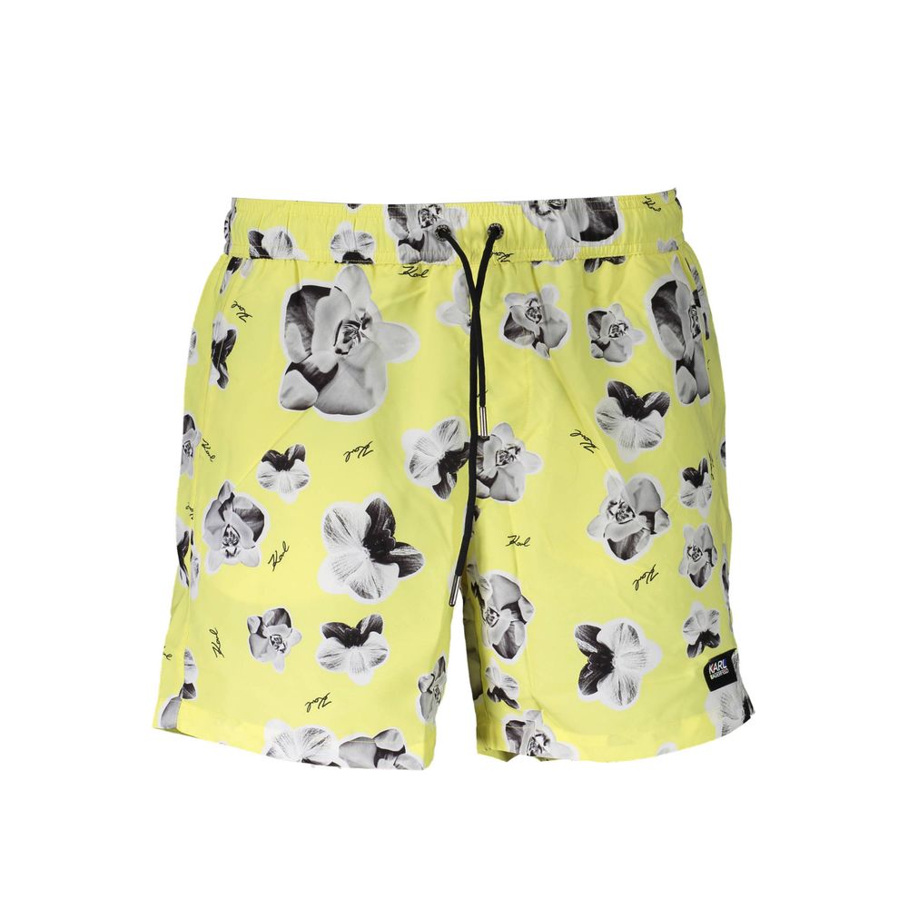 Karl Lagerfeld Yellow Polyester Swim Boxer - Élégant et Fonctionnel