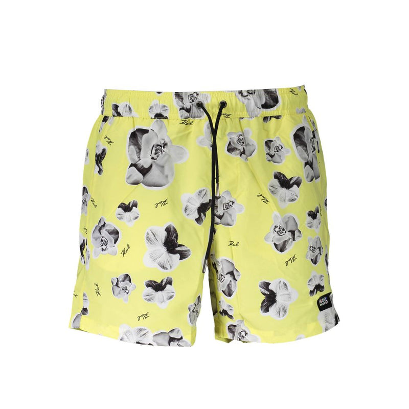 Karl Lagerfeld Yellow Polyester Swim Boxer - Élégant et Fonctionnel