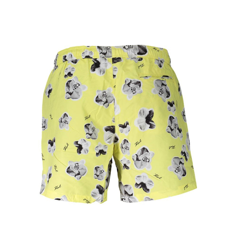 Karl Lagerfeld Yellow Polyester Swim Boxer - Élégant et Fonctionnel