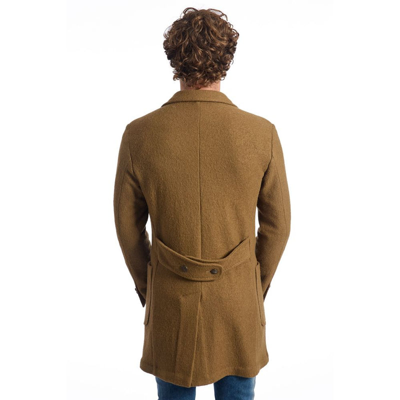 Roberto Pepe Luxe Bruine Wollen Herenjas