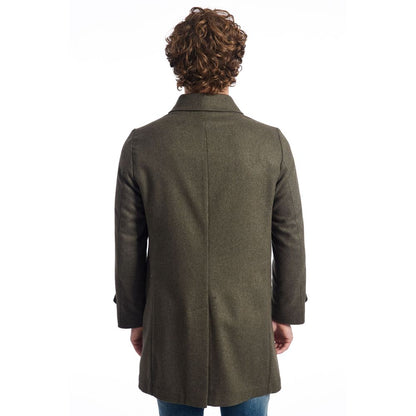 Roberto Pepe Luxury Green Wool Men's Jacket