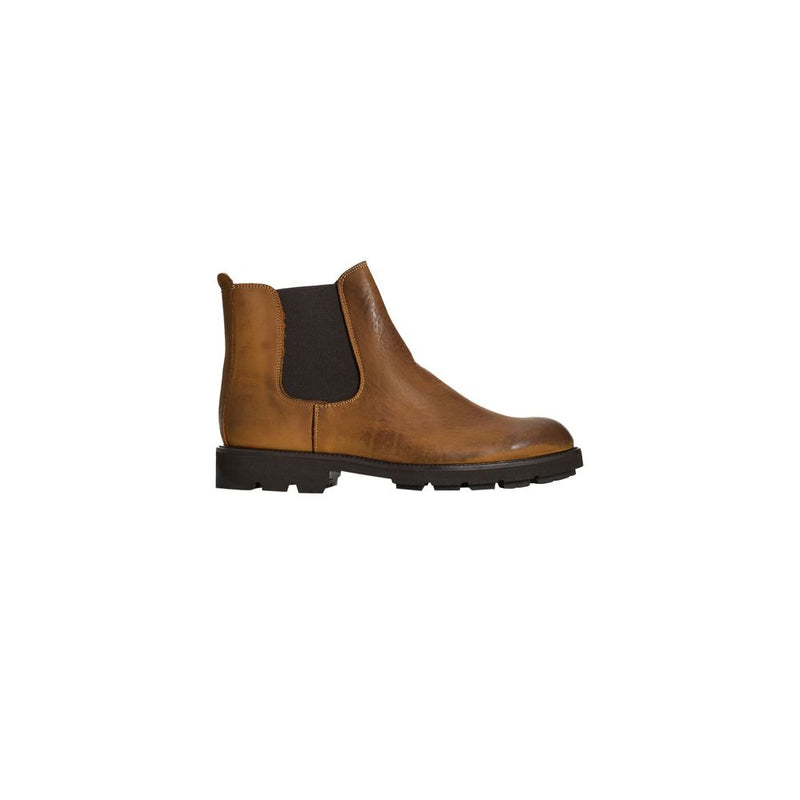 Roberto Pepe Luxury Brown Calfskin Men's Chelsea Boots
