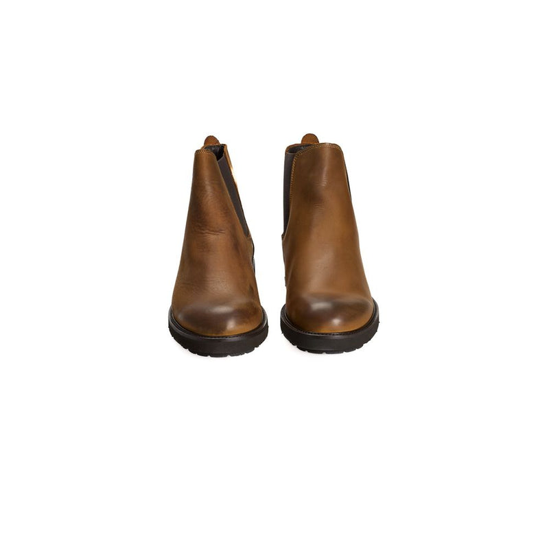 Roberto Pepe Luxury Brown Calfskin Men's Chelsea Boots