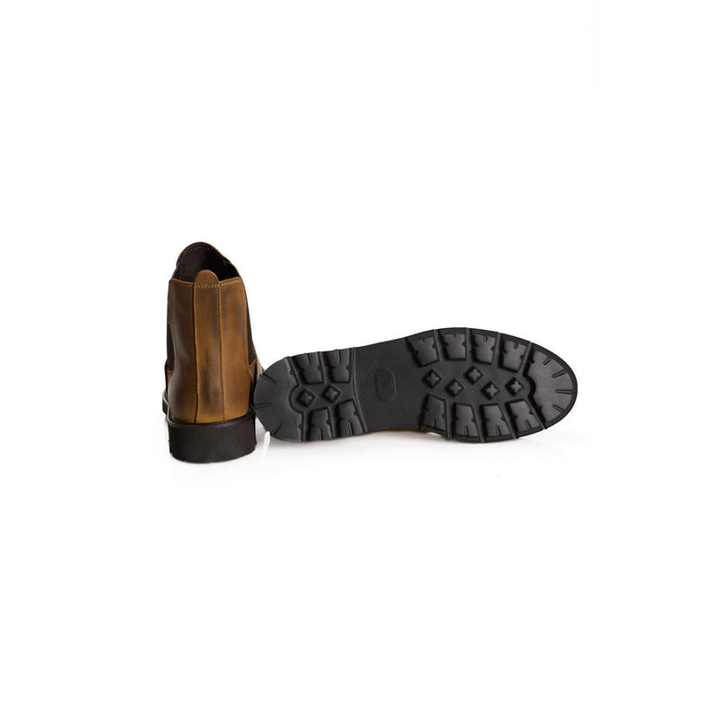 Roberto Pepe Luxury Brown Calfskin Men's Chelsea Boots