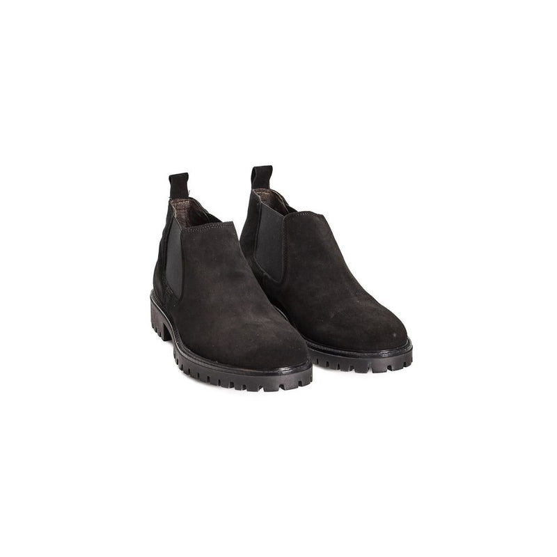 Roberto Pepe Luxury Black Calfskin Men's Chelsea Boots