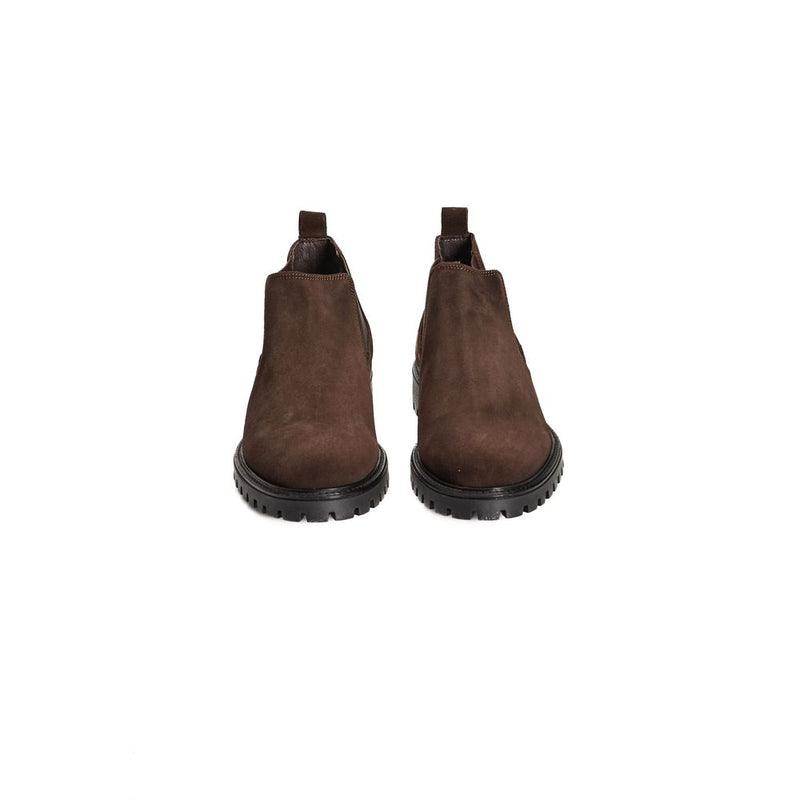 Roberto Pepe Luxury Bottes en Cuir Brun pour Homme