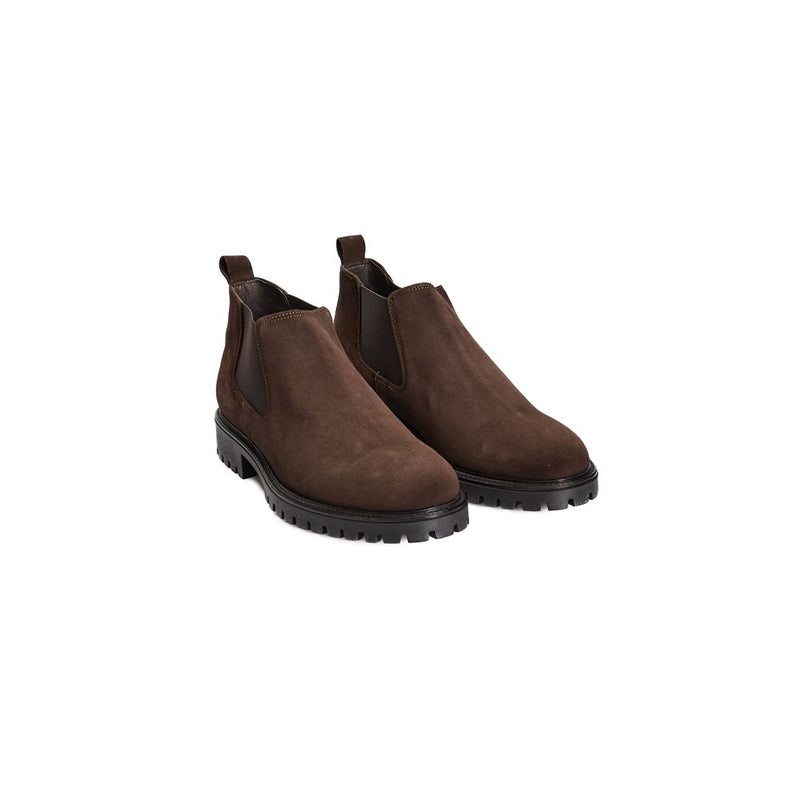 Roberto Pepe Luxury Bottes en Cuir Brun pour Homme