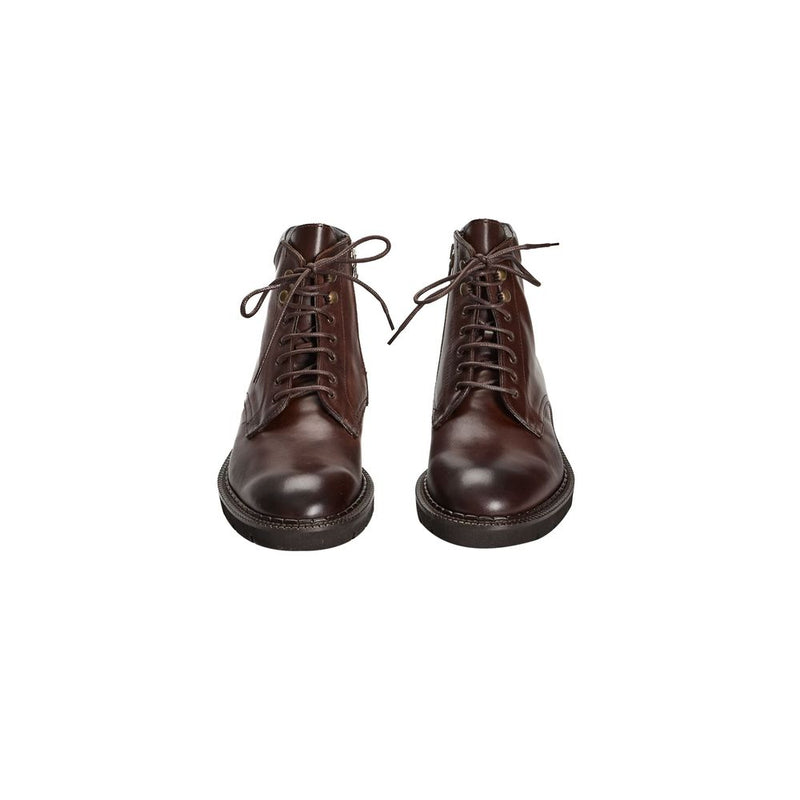 Roberto Pepe Luxury Brown Calfskin Lace-Up Boots for Men