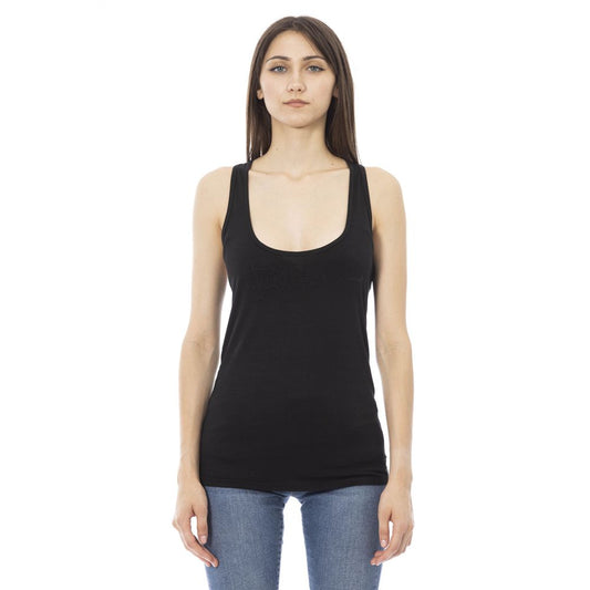 Just Cavalli Black Viscose Tank Top