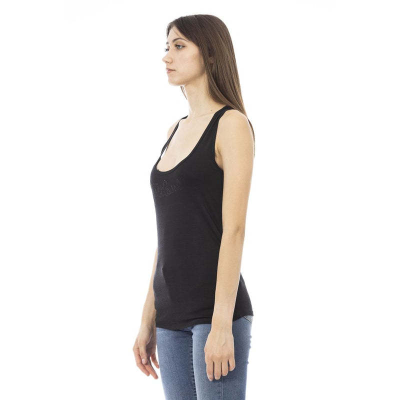 Just Cavalli Black Viscose Tank Top - Élégant et Confortable