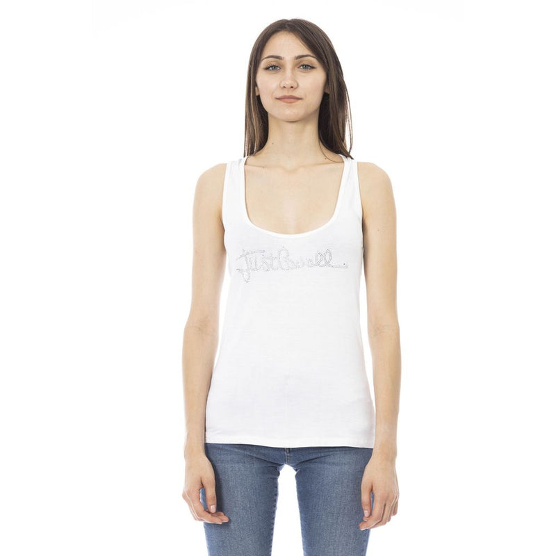 Just Cavalli White Viscose Tank Top for Women