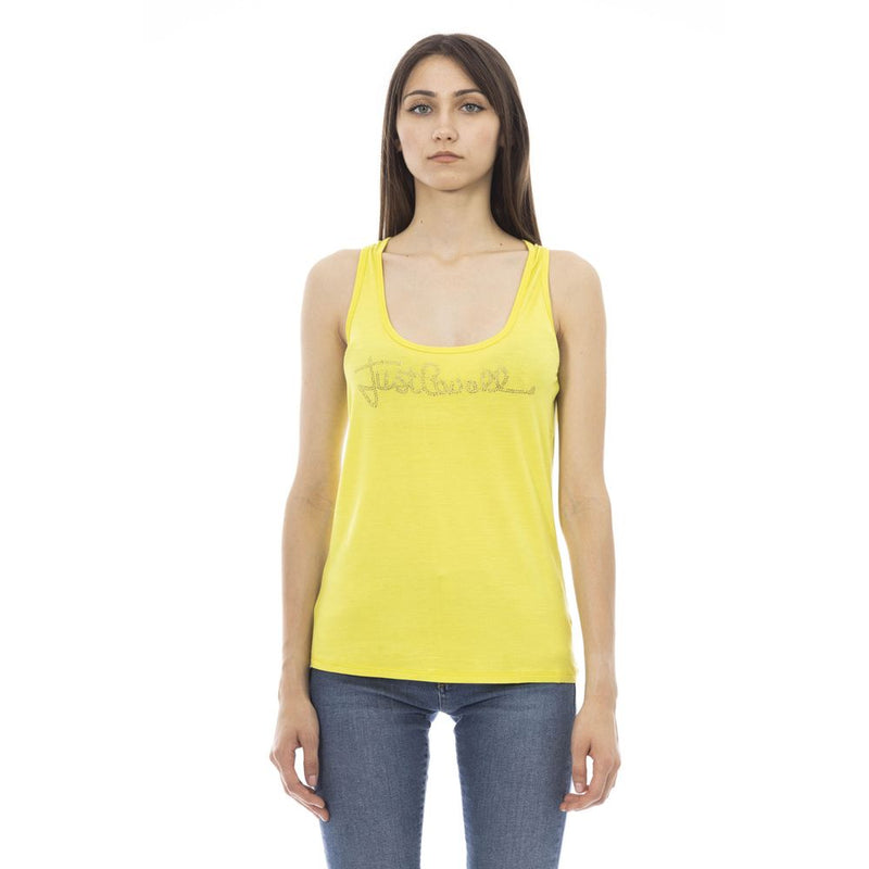 Just Cavalli Yellow Viscose Tank Top - Stylish & Comfortable