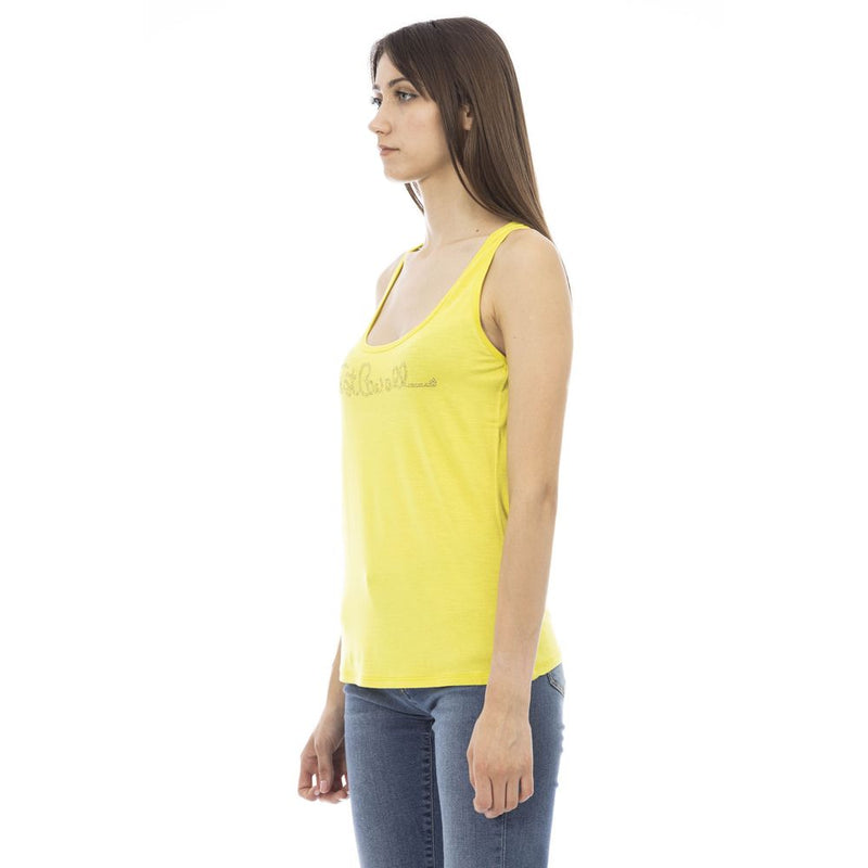 Just Cavalli Yellow Viscose Tank Top - Stylish & Comfortable