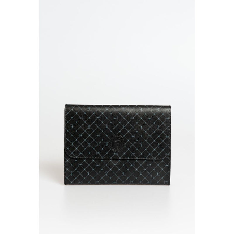 Trussardi Black Polyester Men Clutch - Elegant Italian Design
