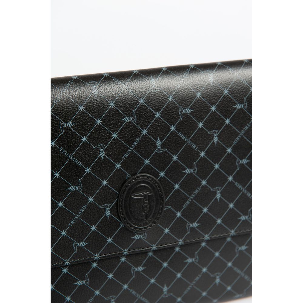 Trussardi Black Polyester Men Clutch - Elegant Italian Design