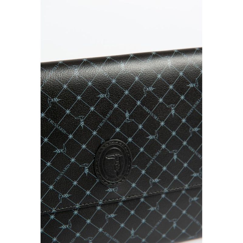 Trussardi Black Polyester Men Clutch - Elegant Italian Design