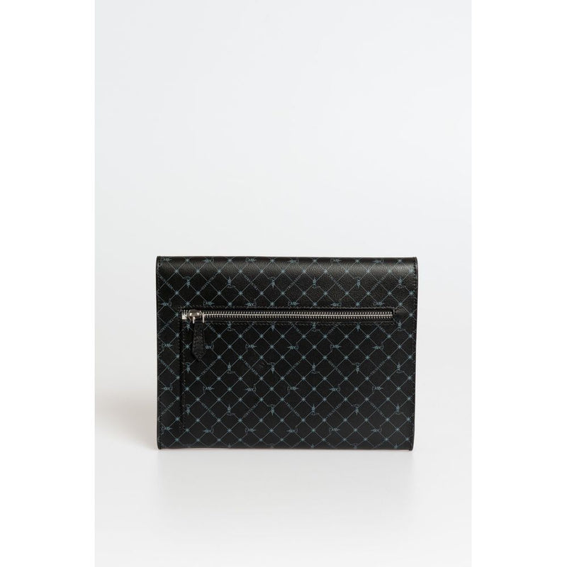 Trussardi Black Polyester Men Clutch - Elegant Italian Design