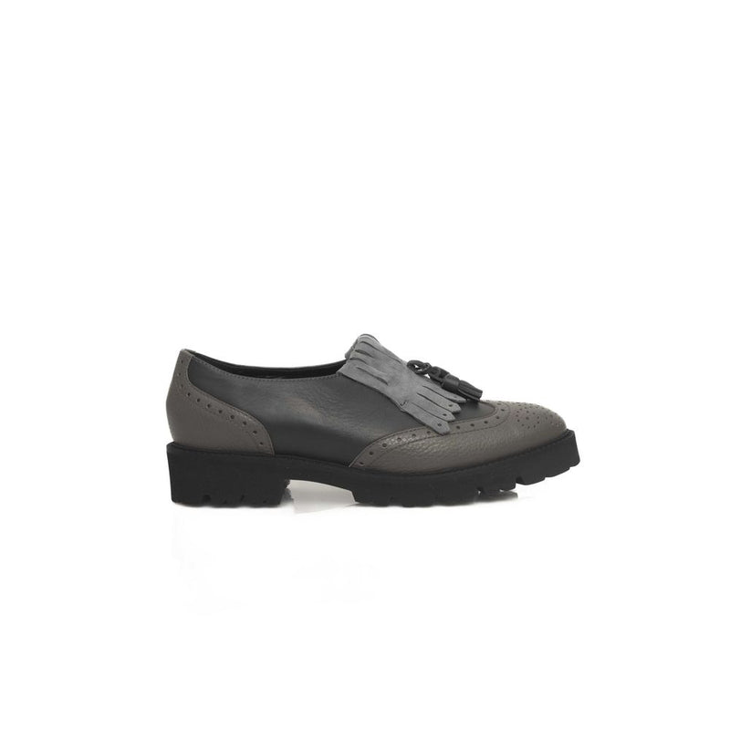 Cerruti 1881 Gray Cowhide Women Loafer - Élégance Intemporelle