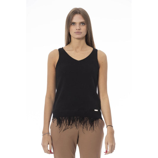 Baldinini Trend Zwarte Wollen Tanktop voor Dames
