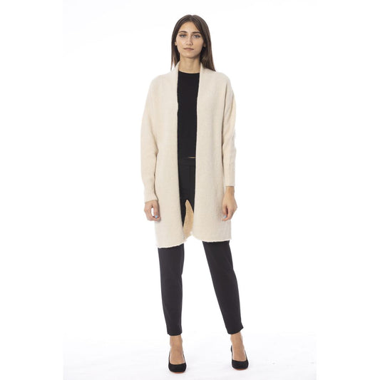 Alpha Studio Cardigan blanc en alpaga pour femme