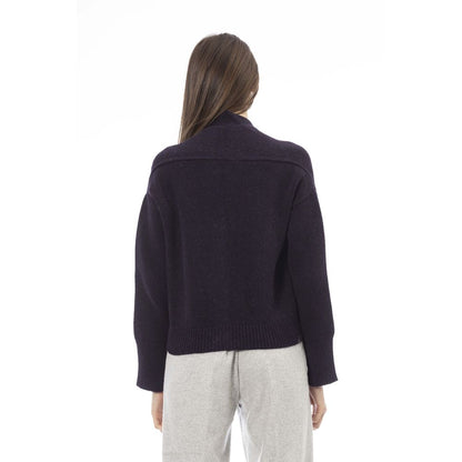 Alpha Studio Cardigan en laine mérinos violet pour femme