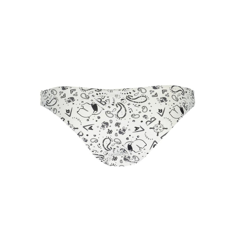 Karl Lagerfeld White Elastane Swim Briefs for Women