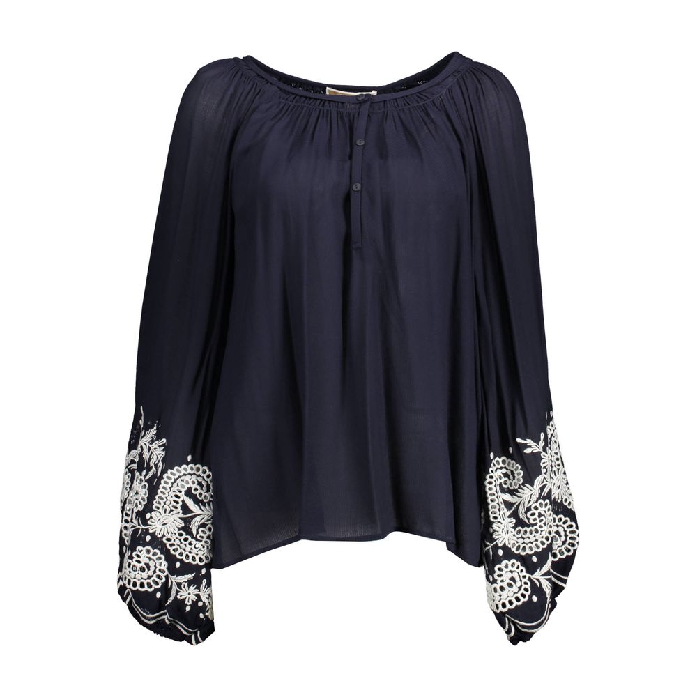 Kocca Blue Viscose Shirt - Élégante Blouse à Manches Longues