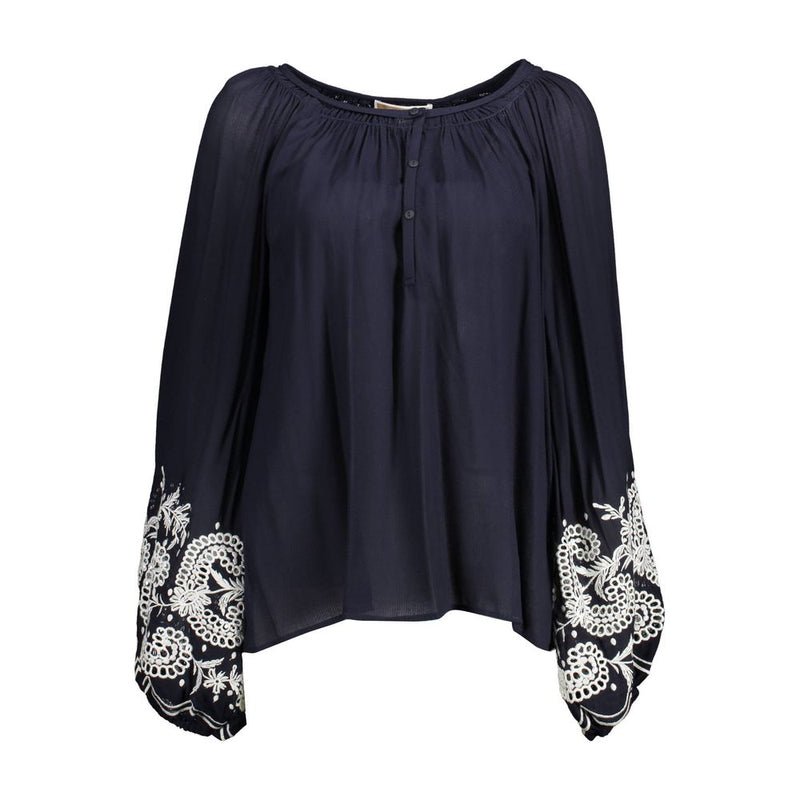 Kocca Blue Viscose Shirt - Élégante Blouse à Manches Longues