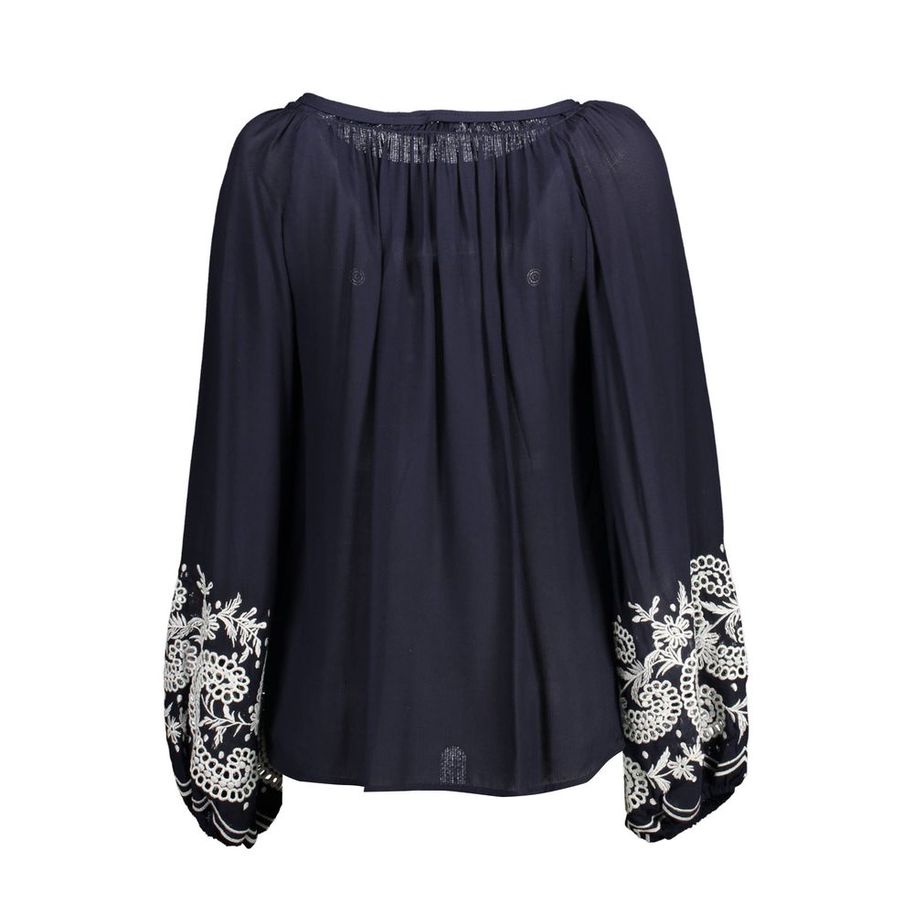 Kocca Blue Viscose Shirt - Élégante Blouse à Manches Longues