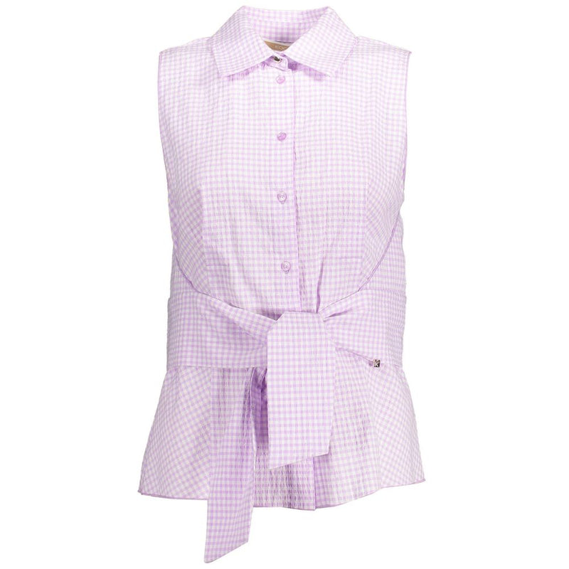 Kocca Pink Cotton Shirt - Stylish Sleeveless Italian Collar