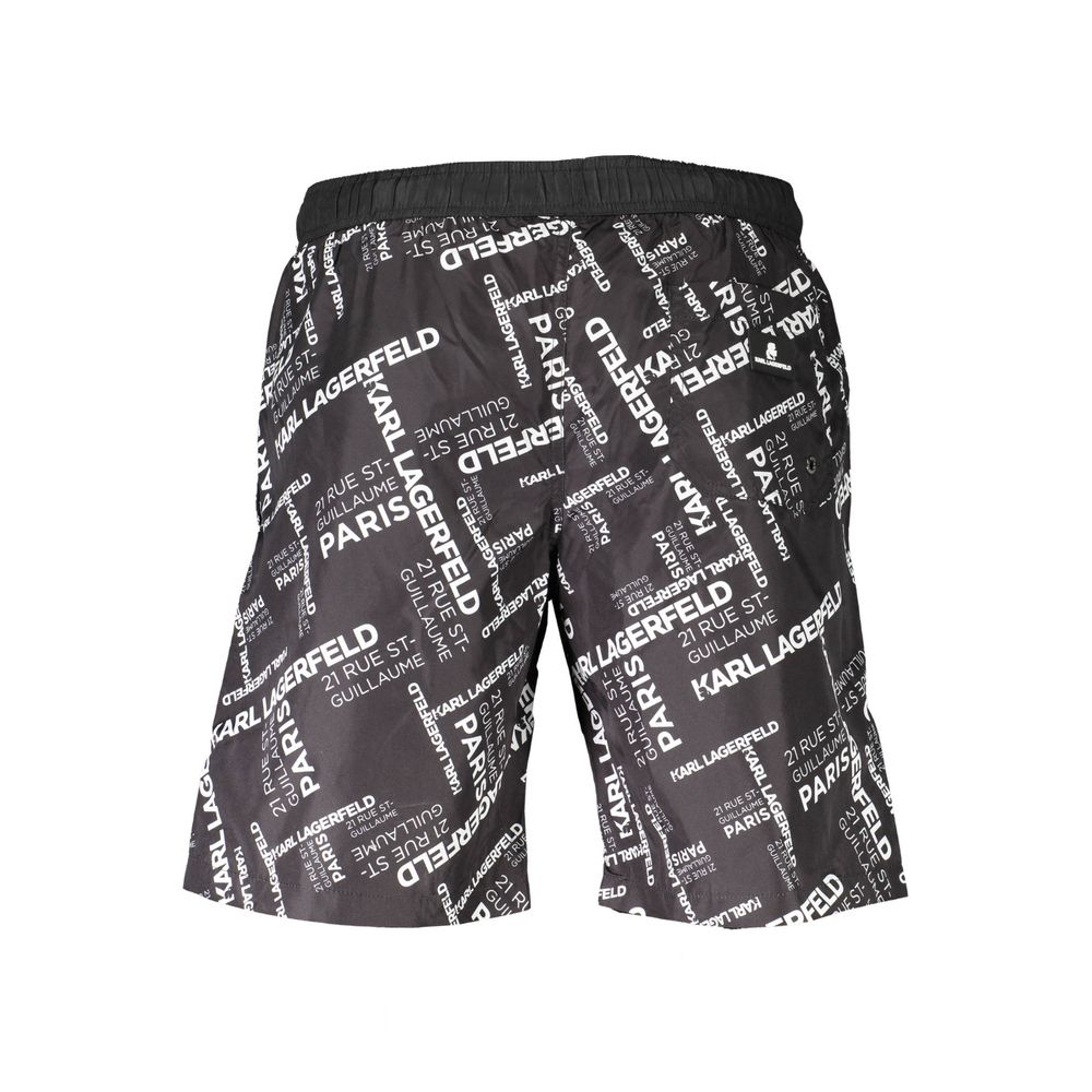 Karl Lagerfeld Black Polyester Long Sea Boxer Swimwear