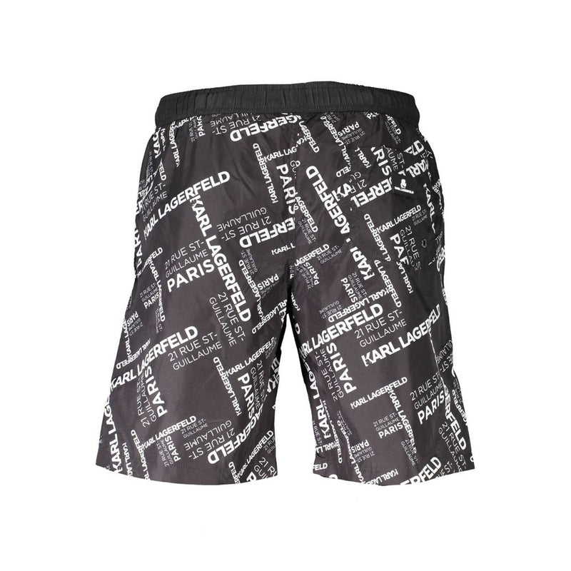 Karl Lagerfeld Black Polyester Long Sea Boxer Swimwear