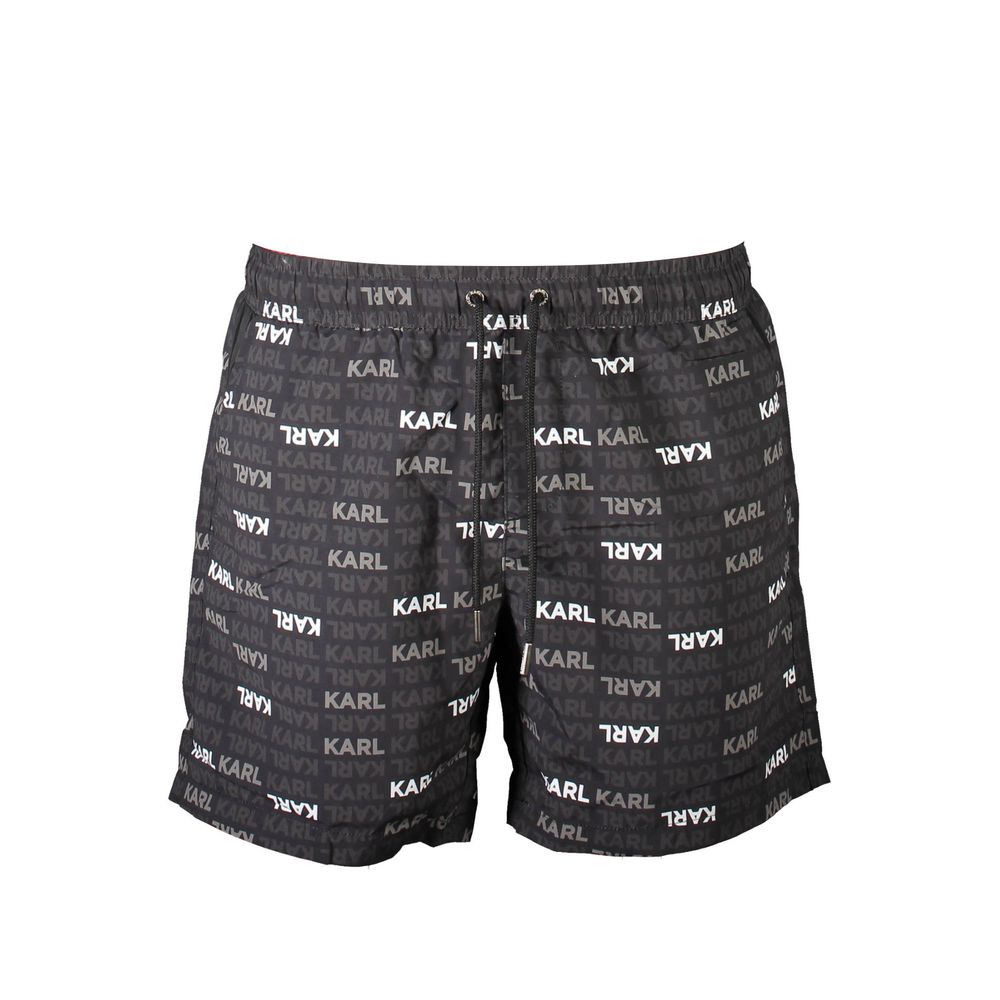 Karl Lagerfeld Black Polyester Swimwear - Stylish Beach Boxer
