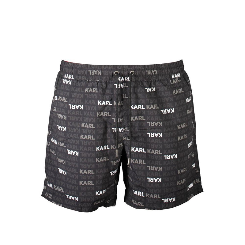 Karl Lagerfeld Black Polyester Swimwear - Stylish Beach Boxer