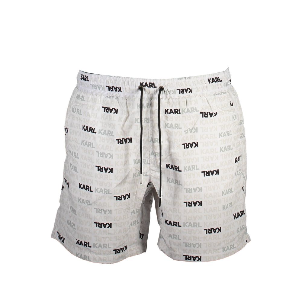Short de bain Karl Lagerfeld en polyester blanc pour homme