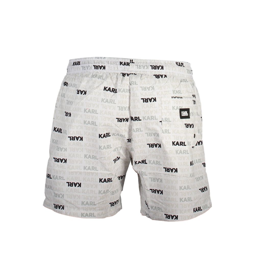 Short de bain Karl Lagerfeld en polyester blanc pour homme
