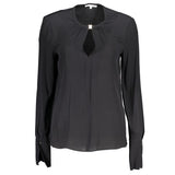 Patrizia Pepe Chemisier Noir en Viscose - Blouse à Manches Longues