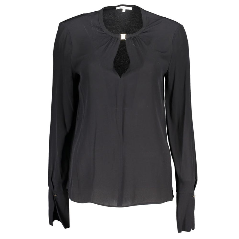 Patrizia Pepe Chemisier Noir en Viscose - Blouse à Manches Longues
