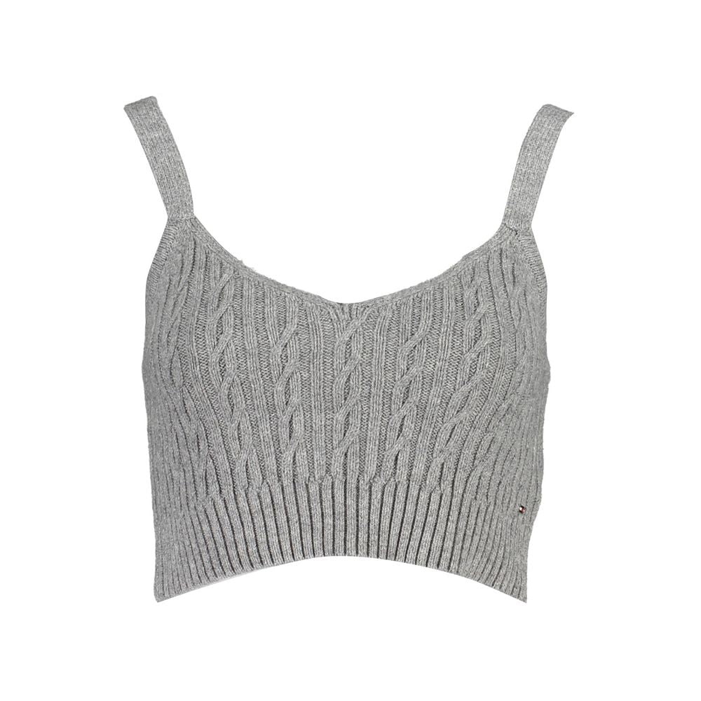 Tommy Hilfiger Chemise en Coton Grise avec Bretelles et Logo