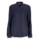 Chemise en Viscose Bleue Tommy Hilfiger - Manches Longues Col Italien