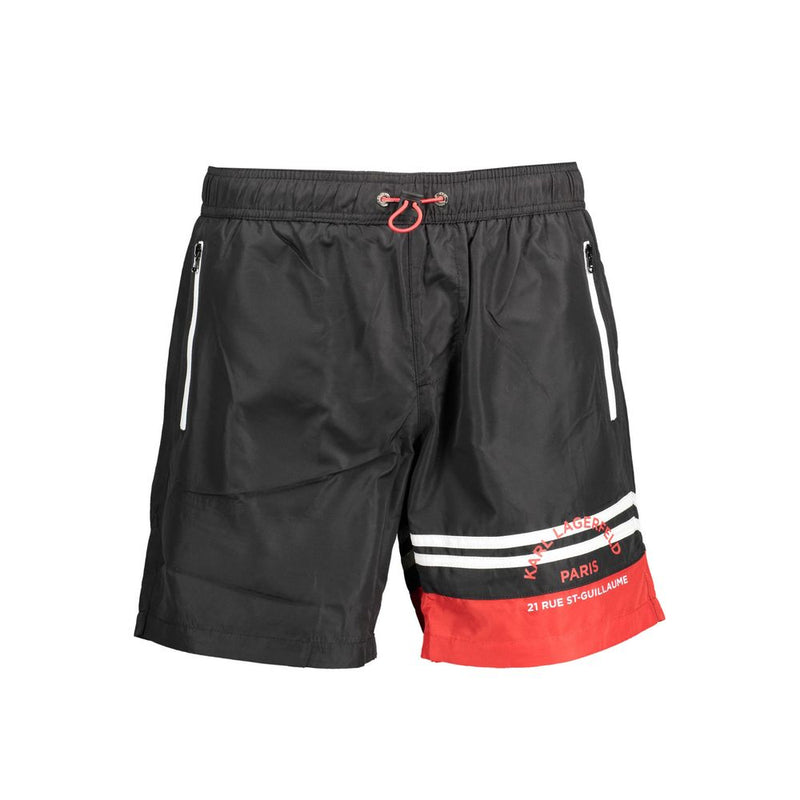 Maillot de bain noir en polyester de Karl Lagerfeld