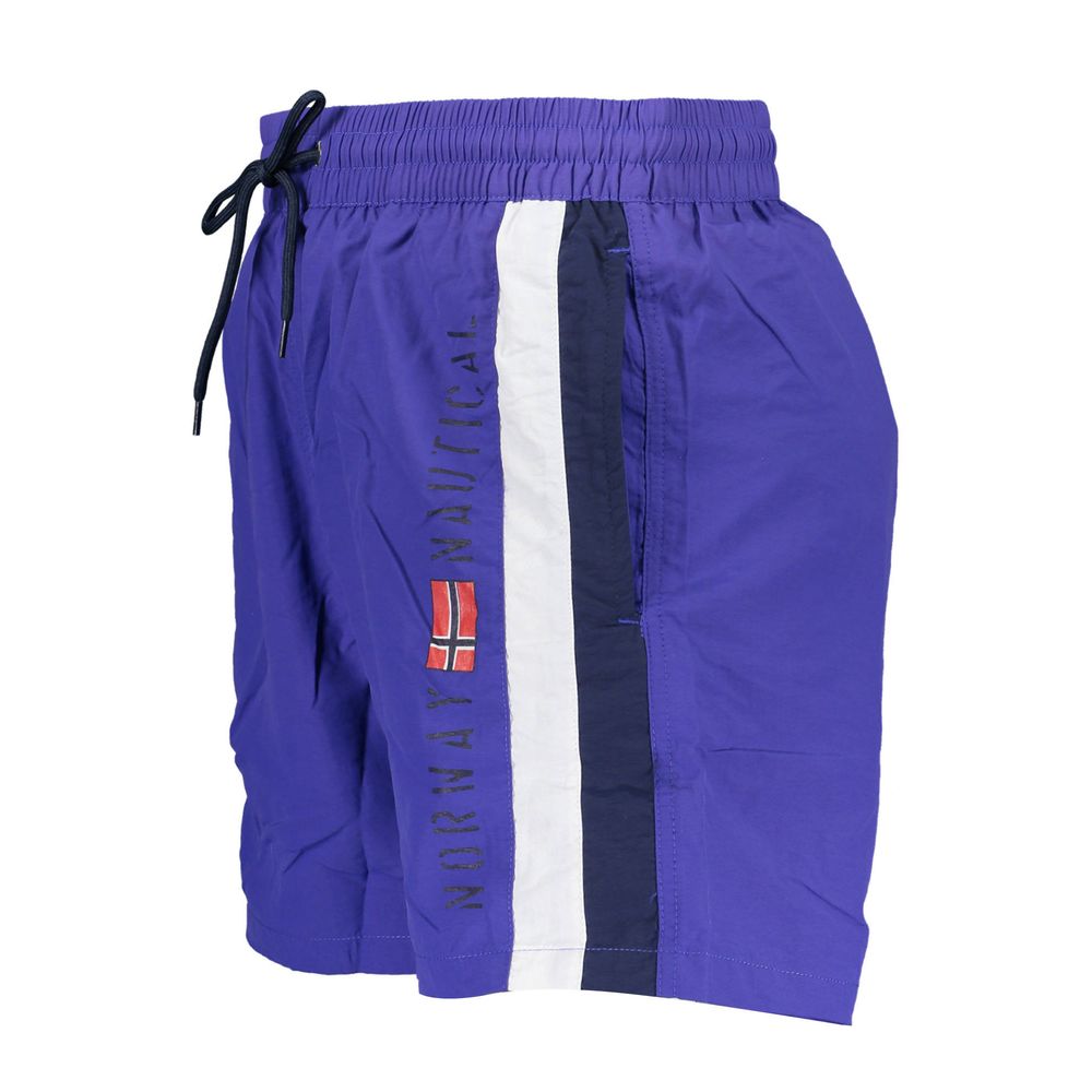 Shorts de bain en polyamide bleu pour hommes - Norway 1963