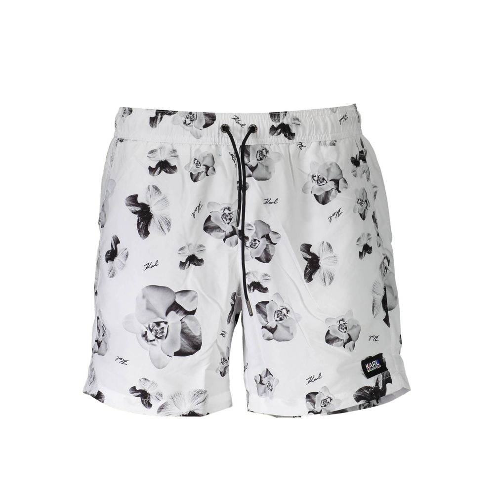 Karl Lagerfeld White Polyester Swim Boxers for Men