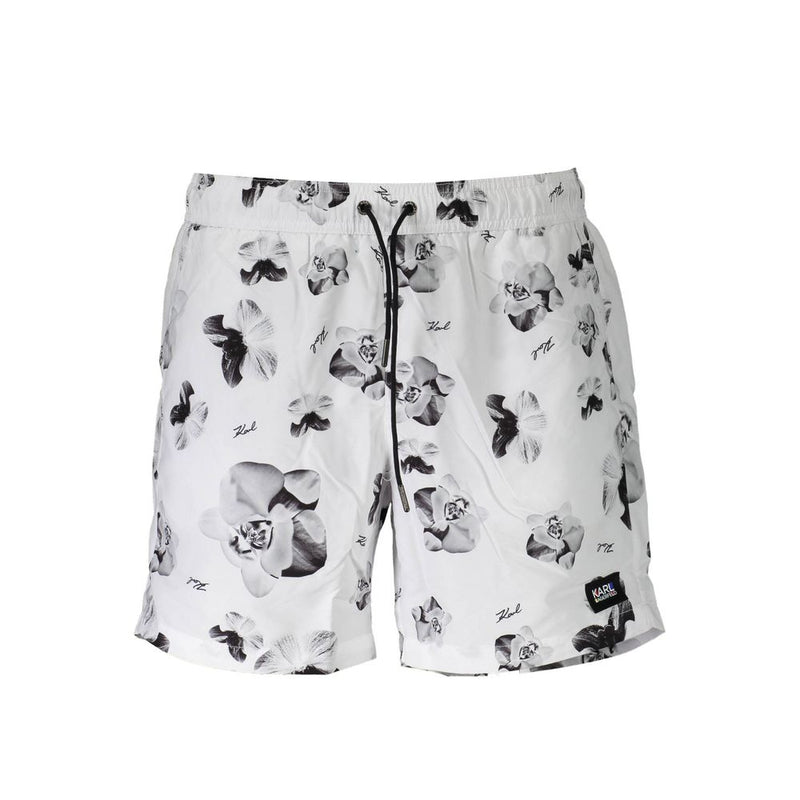 Karl Lagerfeld White Polyester Swim Boxers for Men