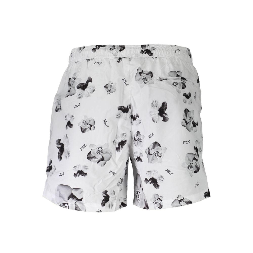 Karl Lagerfeld White Polyester Swim Boxers for Men