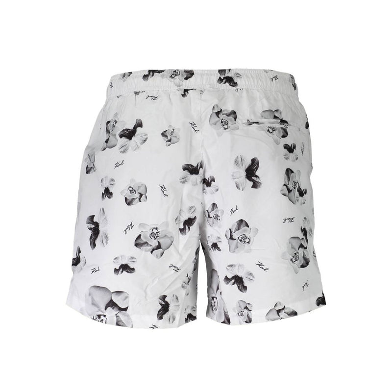 Karl Lagerfeld White Polyester Swim Boxers for Men