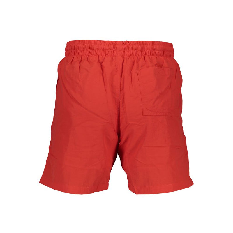 Norway 1963 Red Polyamide Swim Boxer Shorts for Men