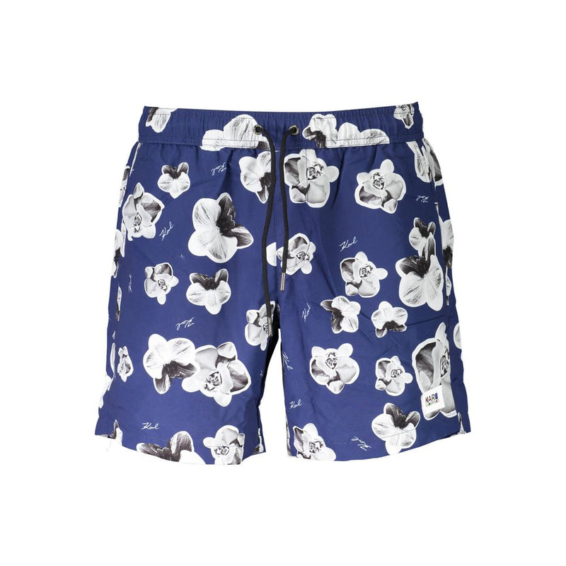 Karl Lagerfeld Blue Polyester Swim Boxer - Medium Size